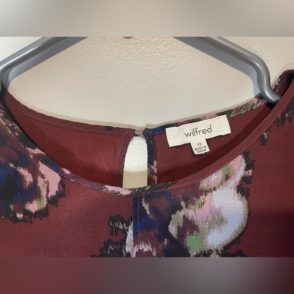 Aritzia Wilfred Burgundy Floral Dress size XS - Picture 3 of 5